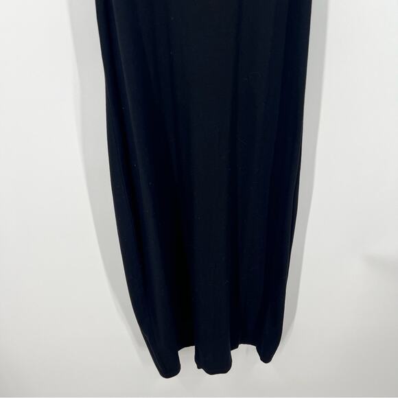 Eileen Fisher Women’s Black Sleeveless Scoop Neck Minimalist Midi Dress Small - Picture 3 of 6